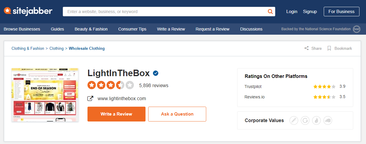 lightinthebox sitejabber reviews